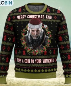 merry-christmas-and-toss-a-coin-the-witcher-womens-ugly-sweater-1