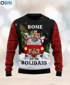 Merry Christmas Bulldog And Snowman Ugly Sweater Christmas Party