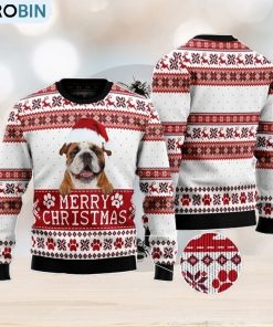 Merry Christmas Bulldog Christmas Gift Ugly Christmas Sweater Xmas Holiday