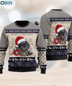 Merry Christmas Dachshund Womens Ugly Sweater Merry Christmas Dachshund Womens Ugly Sweater