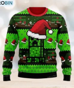 Merry Christmas Gearhomies Minecraft Ugly Sweater For Woman