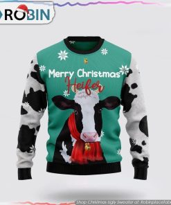 Merry christmas heifer Cow Ugly Christmas Sweater Gifts For Pet Lover