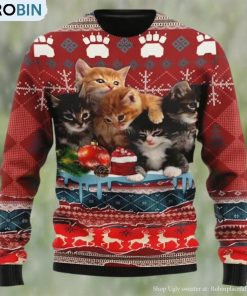 Merry Christmas Kitty Cat Ugly Christmas Sweater
