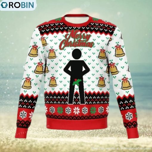 Merry Christmas Mr. Stick Mistletoe Ugly Christmas Sweater