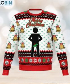 Merry Christmas Mr. Stick Mistletoe Ugly Christmas Sweater