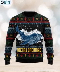Merry Christmas Orcas Killer Whale Ugly Christmas Sweater