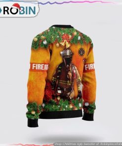 Merry Firemas Firefighter Bulldog Christmas Ugly Sweater Christmas Gifts For Firefighters