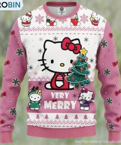 Merry Hello Kitty Cute Ugly Christmas Sweater Sweatshirt