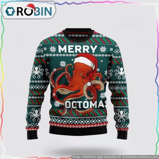 Merry Octomas Ugly Christmas Sweater Gifts For Pet Lover