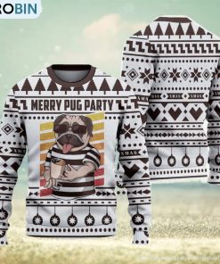 merry-pug-party-ugly-christmas-sweater-knitted-gift-for-men-and-women-1