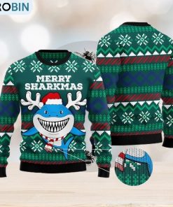 Merry Sharkmas Men And Women Christmas Gift 3D Ugly Christmas Sweater