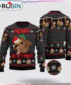 Merry Slothmas Ugly Christmas Sweater Gifts For Pet Lover