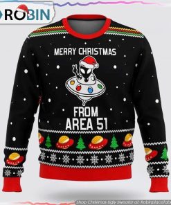 Merry Xmas From Area Aliens Ugly Sweater