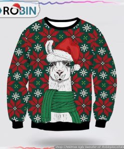 Merry Xmas Llama Ornament Awesome Christmas Ugly Sweater Gifts For Pet Lover