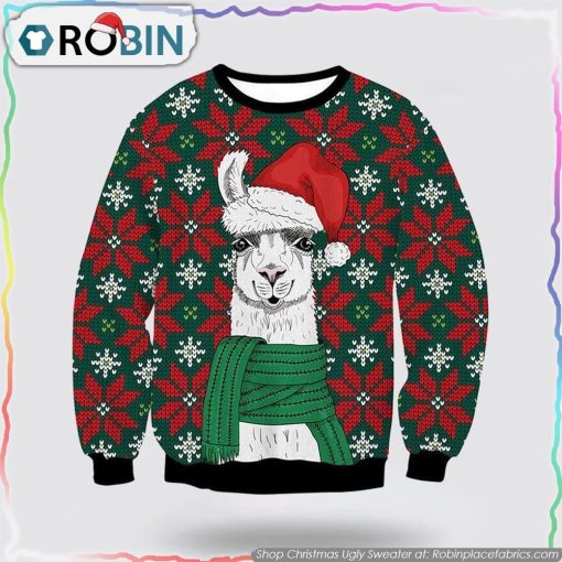 Merry Xmas Llama Ornament Awesome Christmas Ugly Sweater Gifts For Pet Lover