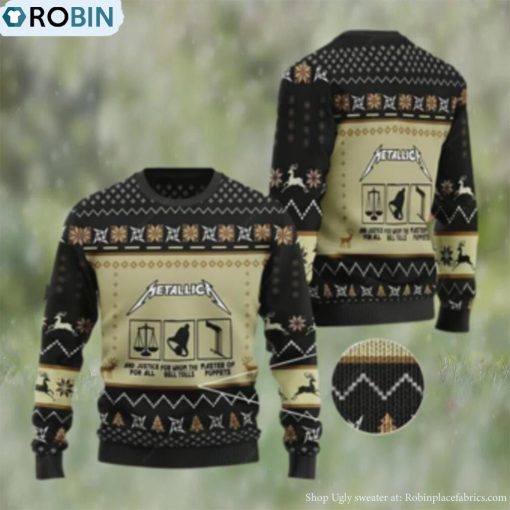 Metallica Ugly Christmas Sweater, Metalic Christmas Sweater 3D, Unique Gifts For Christmas
