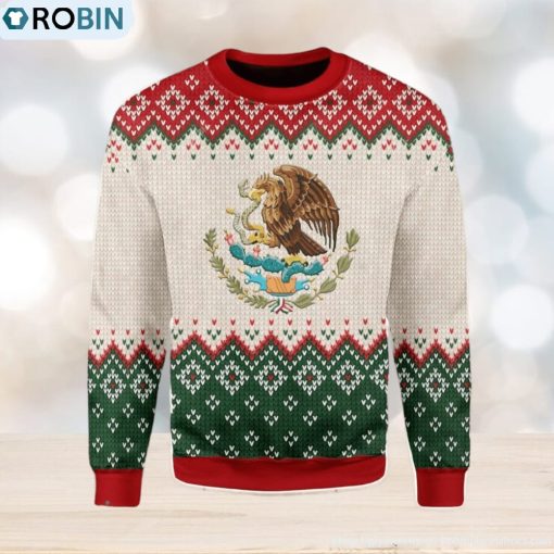 Mexico Coat Of Arms Ugly Christmas Sweater, Xmas Gift Men And Women
