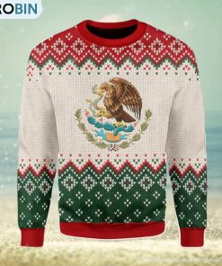 Mexico Coat Of Arms Ugly Christmas Sweater, Xmas Gift Men And Women