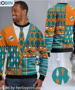 Miami Dolphins NFL American Football Team Cardigan Style 3D Men And Women Ugly Sweater Miami Dolphins NFL American Football Team Cardigan Style 3D Men And Women Ugly Sweater