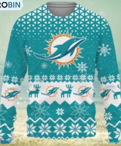 Miami Dolphins Sports Football American Vintage Christmas Pattern Ugly Christmas Sweater