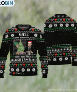Michael Scott The Office Happy Birthday Jesus 3D Sweater