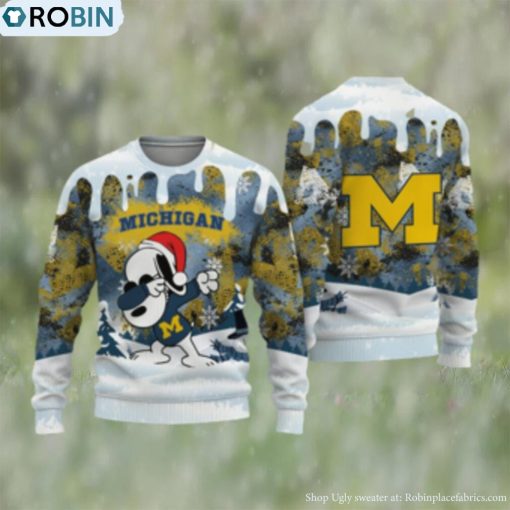 Michigan Wolverines Snoopy Dabbing The Peanuts Sports Football American 3D Sweater