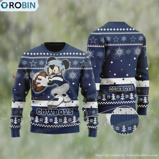 Mickey Mouse NFL Dallas Cowboys Ugly Christmas Sweater Gift For Disney Fan