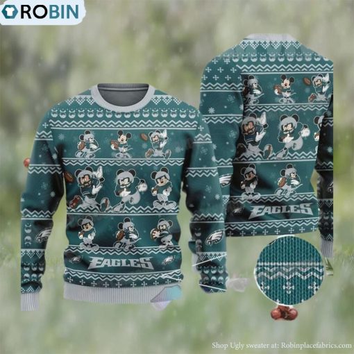 Mickey Mouse NFL Philadelphia Football Ugly Christmas Sweater Eagles Gifts