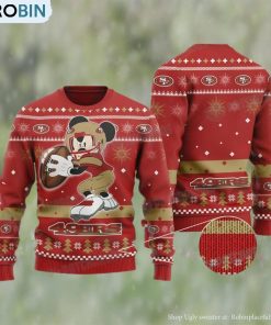 Mickey Mouse San Francisco NFL Football Ugly Christmas Sweater 49ers Gifts