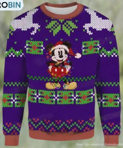 Mickey Mouse Xmas Lights Ugly Christmas Sweater Gift For Disney Fan