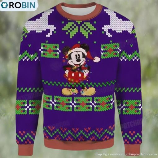 Mickey Mouse Xmas Lights Ugly Christmas Sweater Gift For Disney Fan