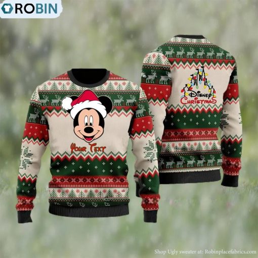 Mickey Santa Personalized Disney Cartoon Lover Christmas Gift Ugly Christmas Sweater
