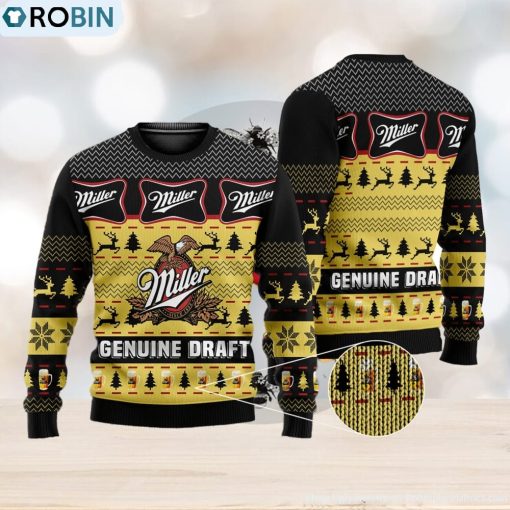 Miller Genuine Draft Ugly Miller Beer Ugly Gift Christmas 3D Sweater For Men And Women