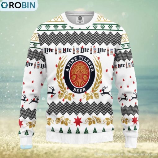 Miller Lite Beer Ugly Christmas Sweater For Men Women