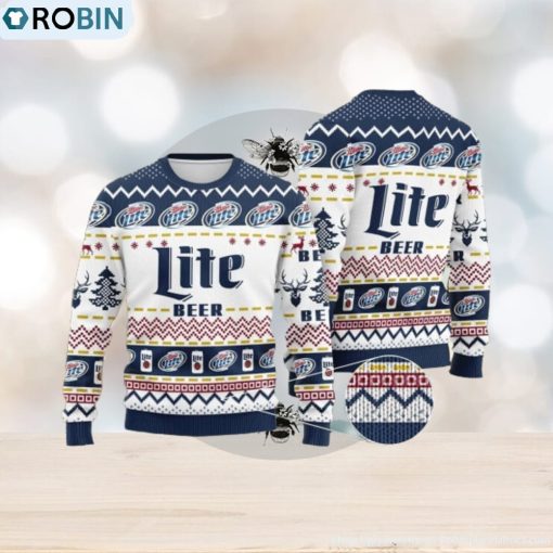 Miller Lite Beer Ugly Xmas Christmas Sweater Christmas Gift