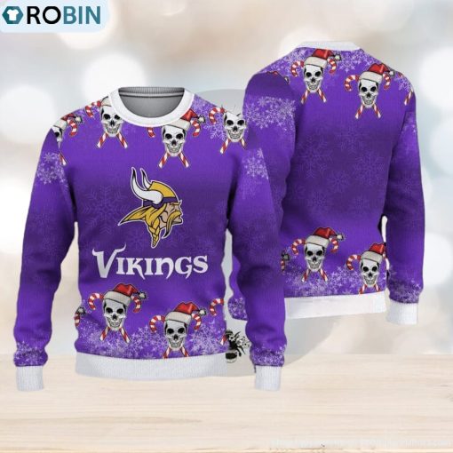 Minnesota Vikings Christmas Skull 3D Needle Ugly Sweater Gifr For Fans