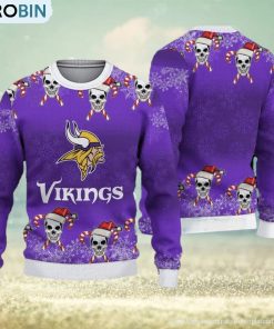 Minnesota Vikings Christmas Skull 3D Needle Ugly Sweater Gifr For Fans Minnesota Vikings Christmas Skull 3D Needle Ugly Sweater Gifr For Fans