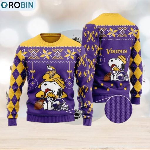 Minnesota Vikings Funny Charlie Brown Peanuts Snoopy Ugly Christmas Sweater