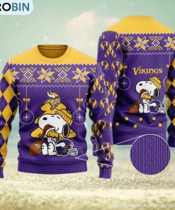 Minnesota Vikings Funny Charlie Brown Peanuts Snoopy Ugly Christmas Sweater