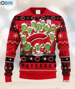 MLB Cincinnati Reds 12 Grinch Xmas Day Christmas Ugly 3D Sweater For Men And Women