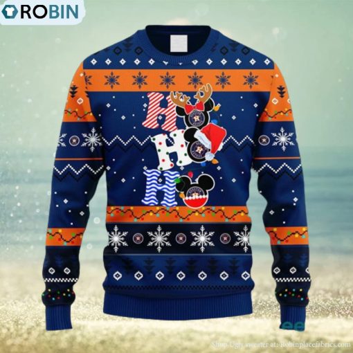 MLB Houston Astros HoHoHo Mickey Christmas Ugly 3D Sweater For Men And Women