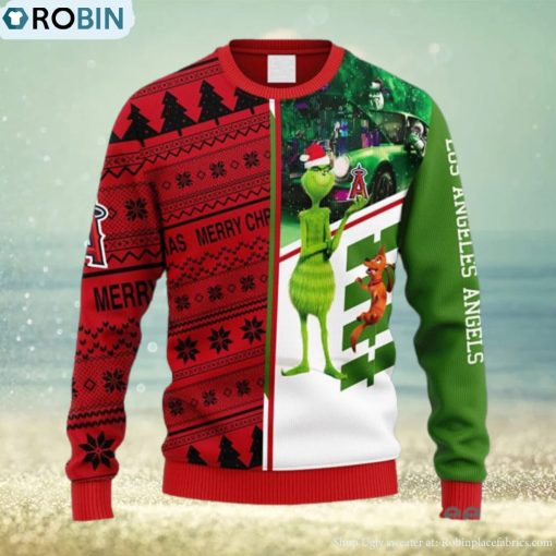 MLB Los Angeles Angels Grinch & Scooby Doo Christmas Ugly 3D Sweater For Men And Women