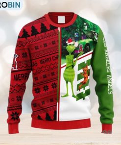 MLB Los Angeles Angels Grinch & Scooby Doo Christmas Ugly 3D Sweater For Men And Women MLB Los Angeles Angels Grinch & Scooby Doo Christmas Ugly 3D Sweater For Men And Women