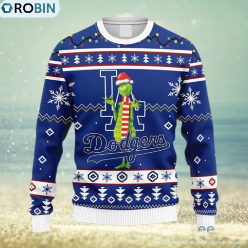 MLB Los Angeles Dodgers Funny Grinch Christmas Ugly 3D Sweater For Men And Women