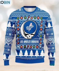 MLB Los Angeles Dodgers Grateful Dead Fleece 3D Sweater For Men And Women Gift Ugly Christmas