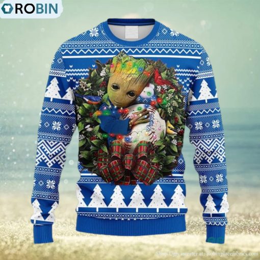MLB Los Angeles Dodgers Groot Hug Christmas Ugly 3D Sweater For Men And Women