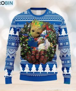 MLB Los Angeles Dodgers Groot Hug Christmas Ugly 3D Sweater For Men And Women