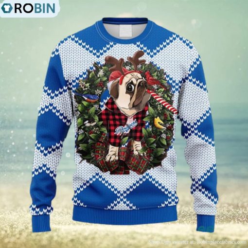MLB Los Angeles Dodgers Pub Dog Christmas Ugly 3D Sweater For Men And Women