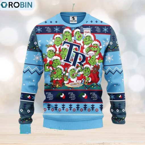 MLB Tampa Bay Rays Cute 12 Grinch Face Xmas Day Ugly Christmas Sweater, Sport  Christmas Gift