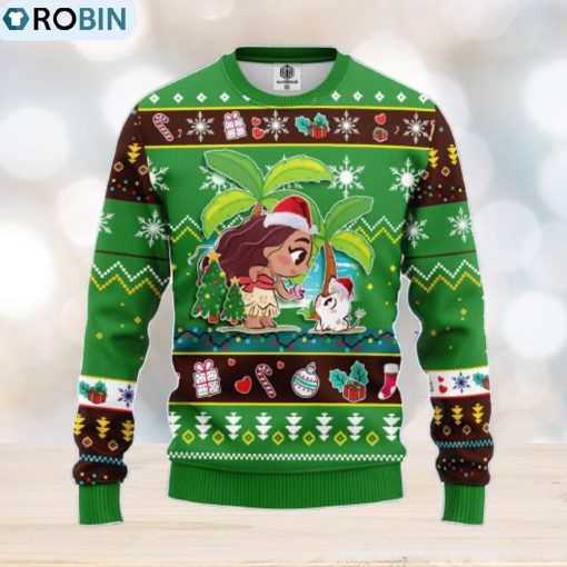 Moana Green Amazing Gift Ugly Christmas 3D Sweater